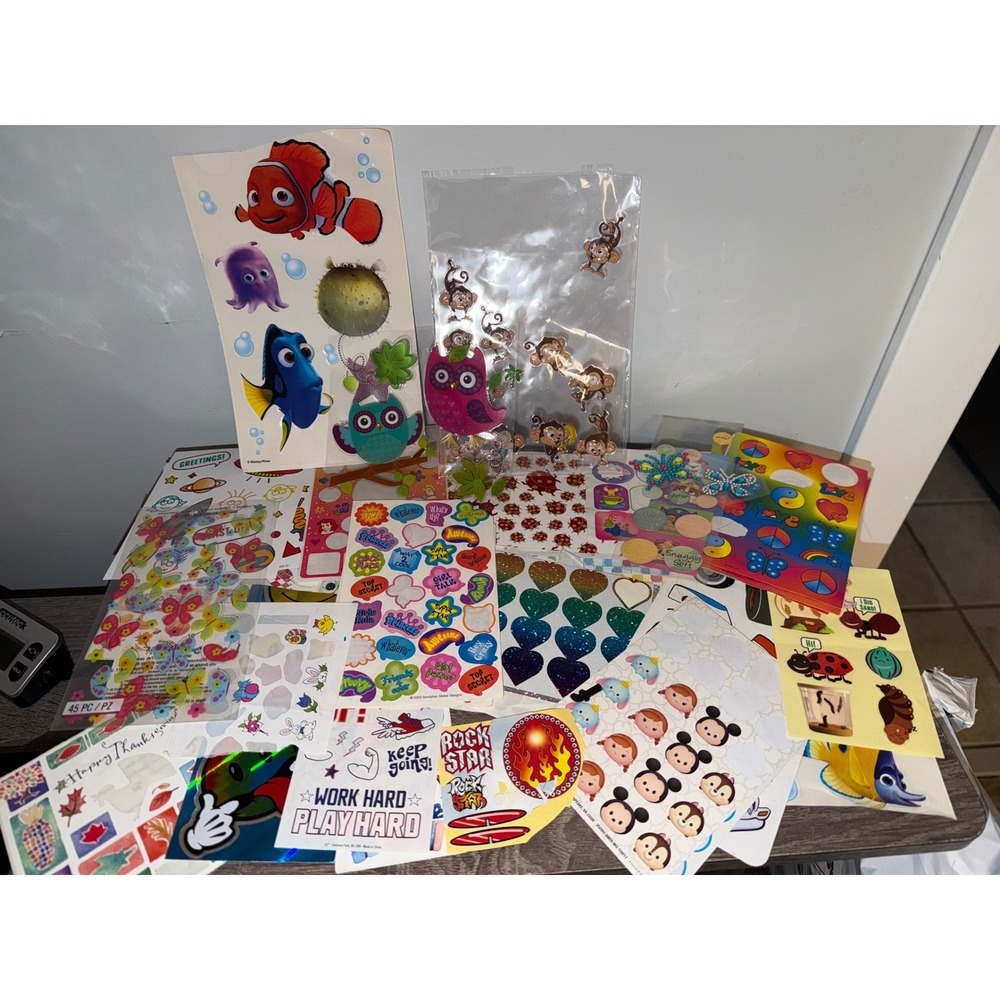 Vintage Sticker Lot Disney Finding Nemo Tsum Tsum Sandylion Mrs Grossmans Craft